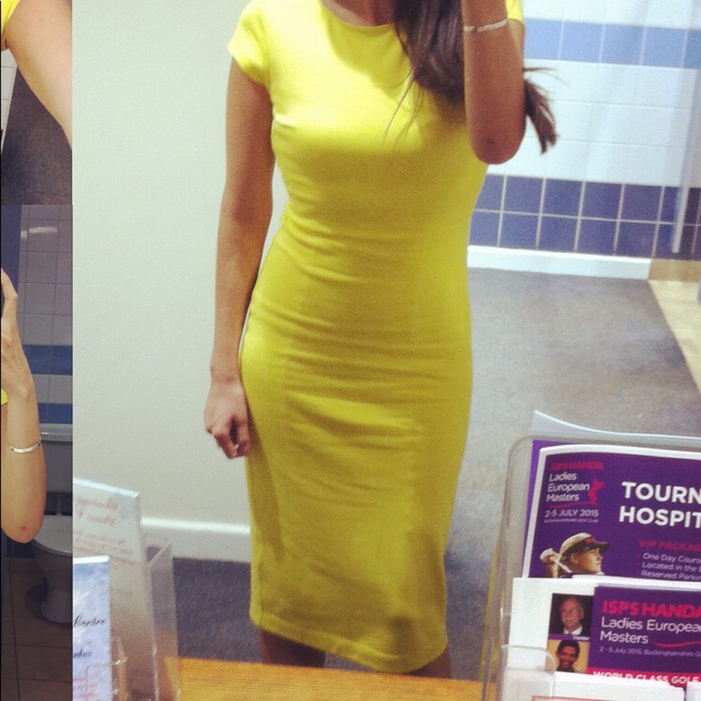 Low back yellow dress